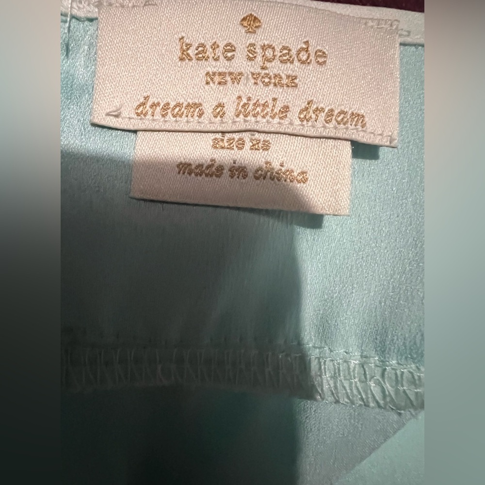 Kate Spade Dream a Little Dream Aqua Chemise XS Luxury Sleepwear Nightgown - Picture 7 of 8
